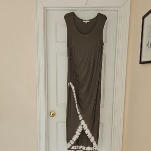 Seven7 Asymmetrical Brown Dress with White Trim